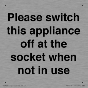 Please switch this appliance off at the socket when not in use